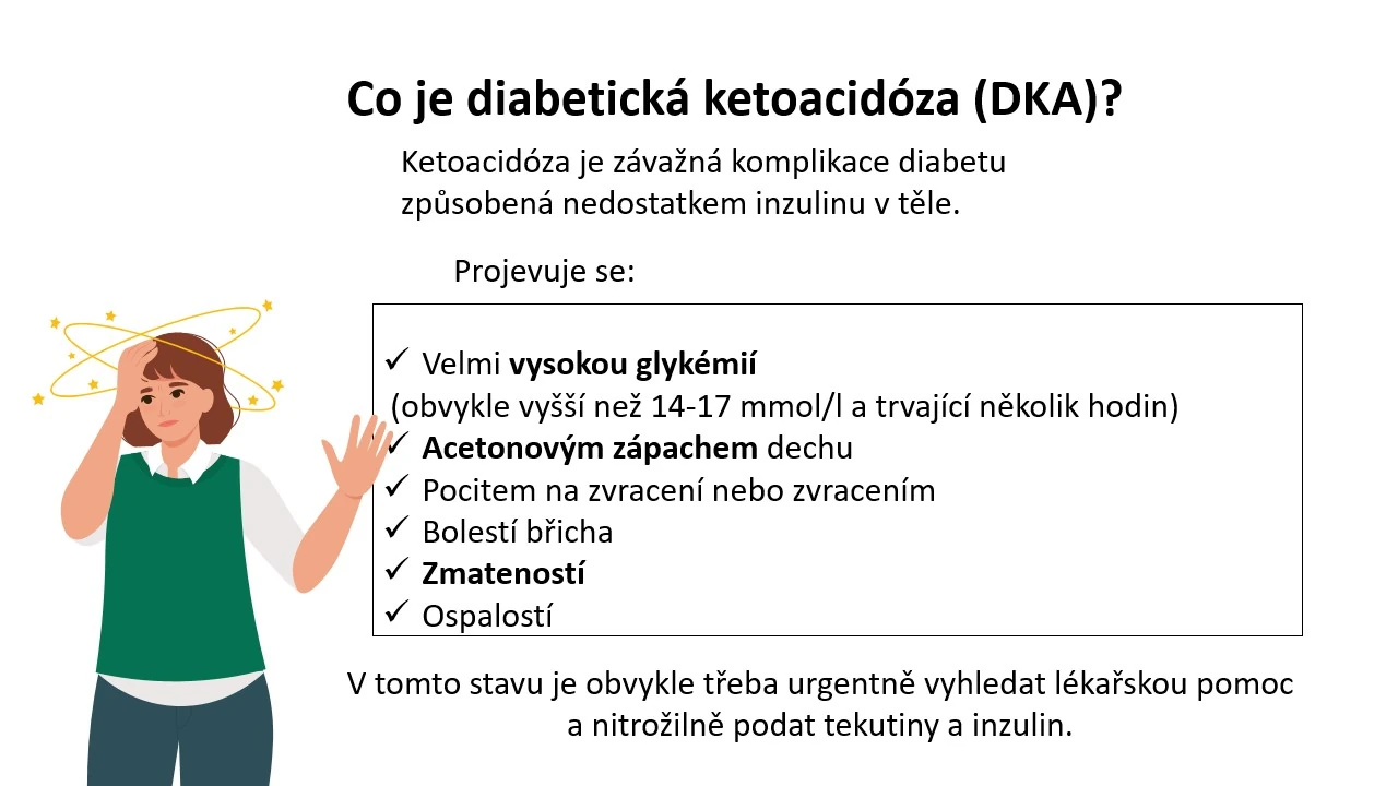 Infografika o diabetické ketoacidóze