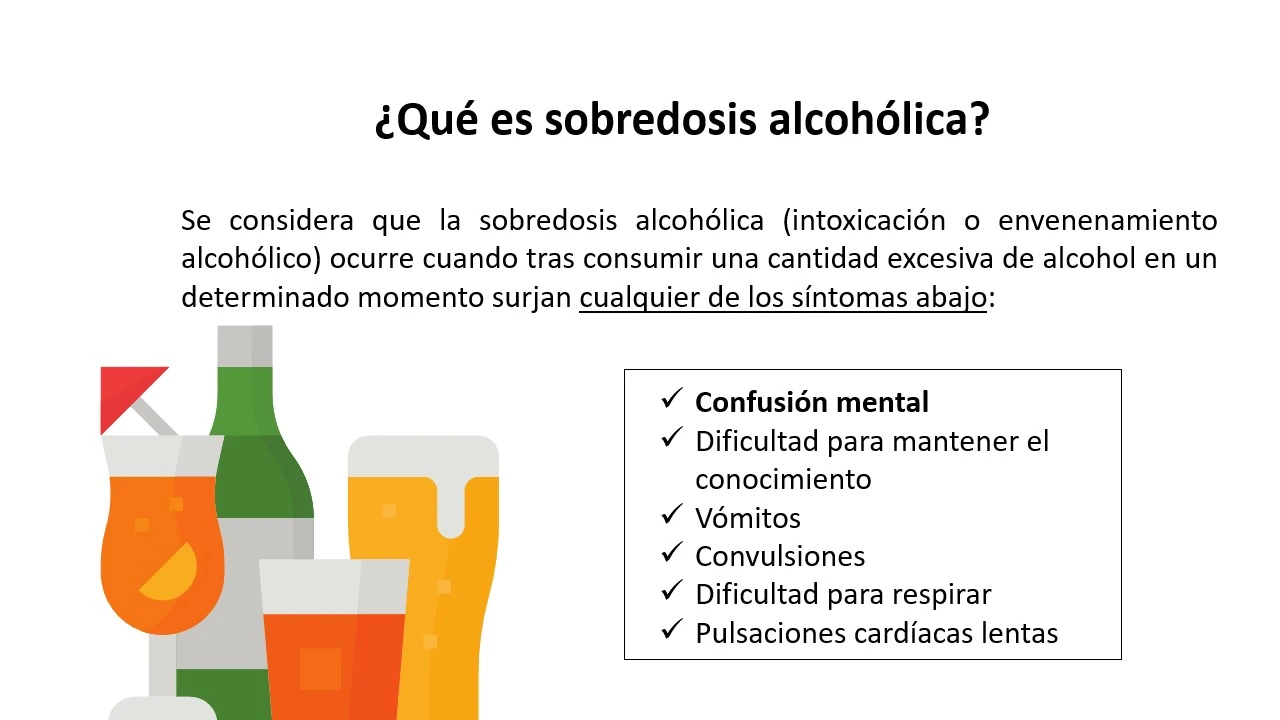 Infografía de sobredosis de alcohol